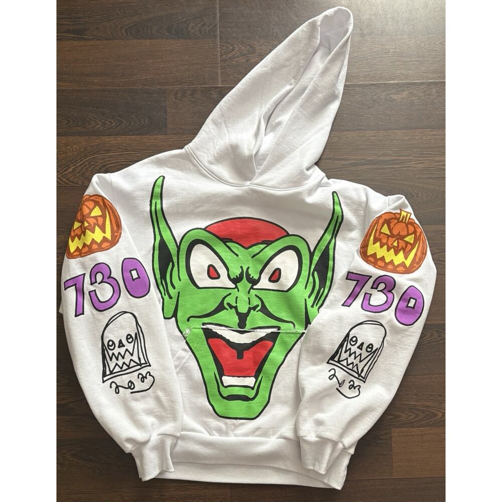 Asspizza Goblin Hoodie 2023 - 730 Goblin Ghost Pumpkin Head - Small/Medium